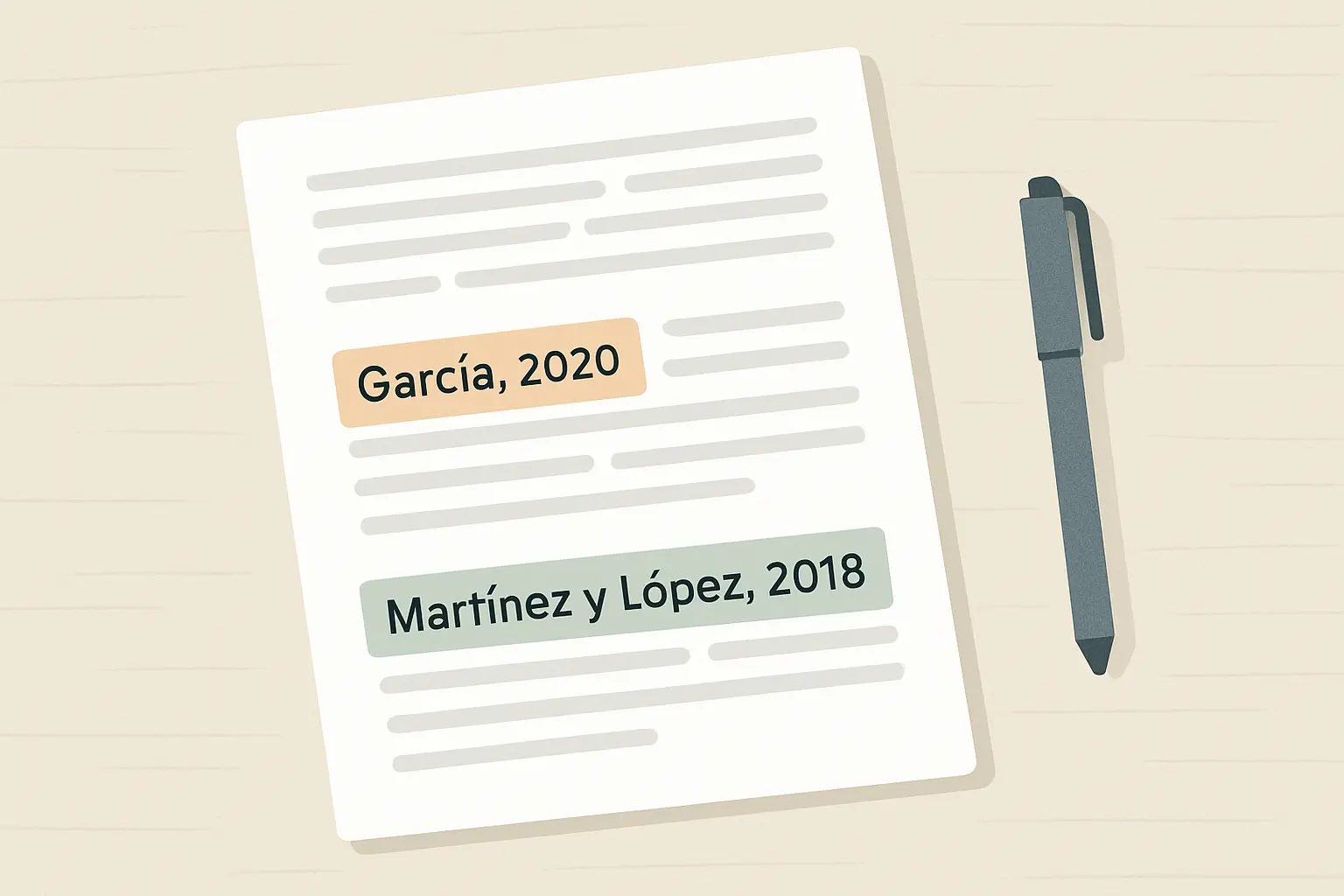 Página de una memoria de título con una cita narrativa y una cita entre paréntesis en APA 7 marcadas con colores