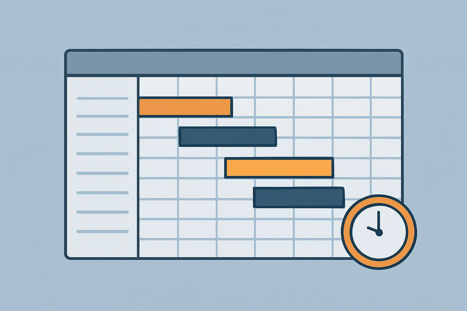 Carta Gantt preliminar de un anteproyecto de tesis de Ingeniería Civil con etapas por semana