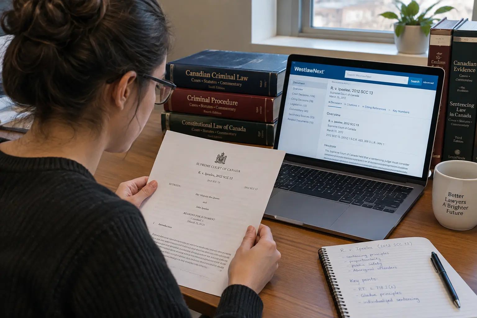 Estudiante de Derecho consultando la base de datos LeyChile en su computador para verificar la vigencia de una norma