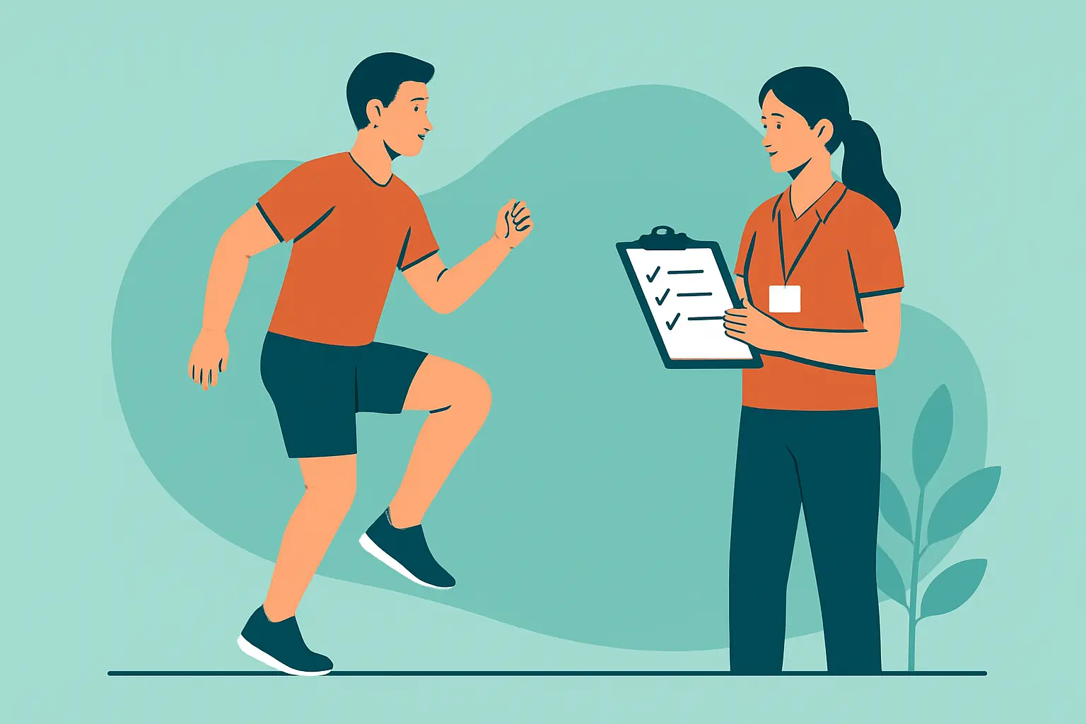 Deportista completando una batería de tests funcionales de retorno al deporte tras una lesión