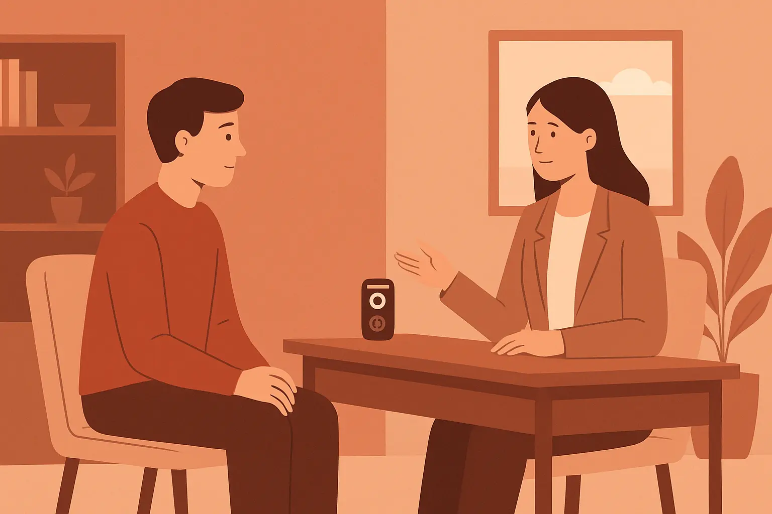 Entrevista semiestructurada siendo aplicada a una usuaria de un programa social en un espacio privado