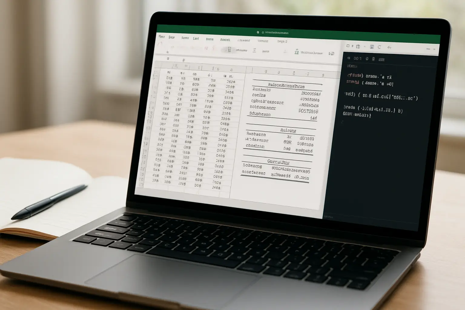 Comparativa de Excel, SPSS y Stata para una tesis de Contabilidad mostrando tablas y gráficos en pantalla